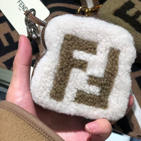 NIB Authentic  Fendi 2018 FF Shearling Toast Charm - Picture 2 of 4